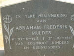 MULDER Abraham Frederik 1919-1981