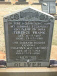 OLIVER Terence Frank 1917-1981 & Johanna A.E. nee JACOBS 1924-1996