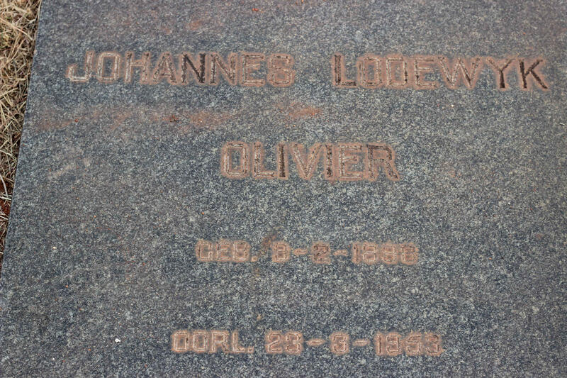 OLIVIER Johannes Lodewyk 1898-1953