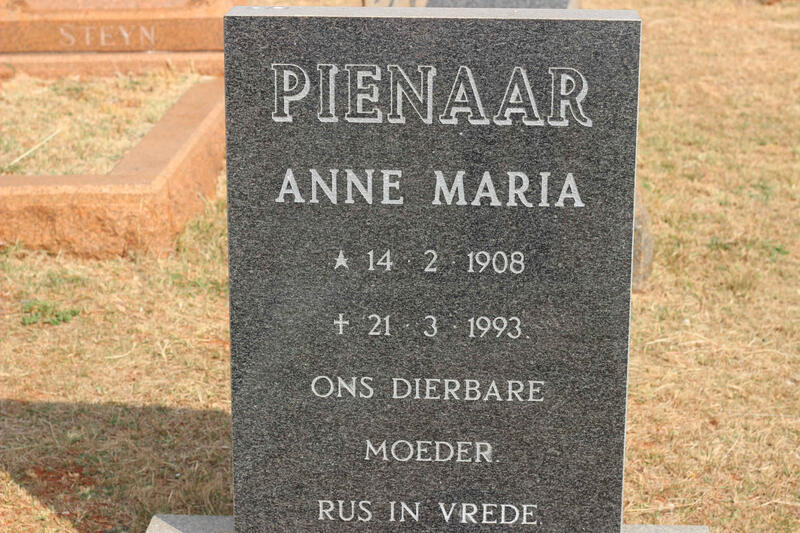 PIENAAR Anne Maria 1908-1993