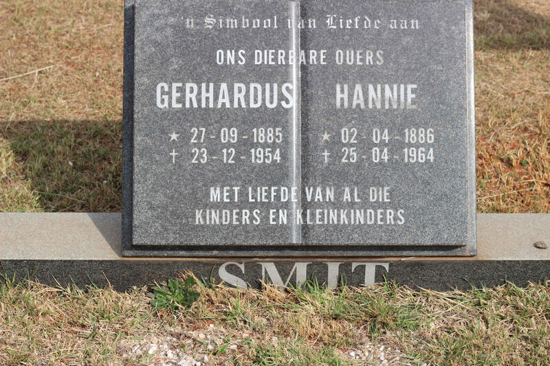 SMIT Gerhardus 1885-1954 & Hannie 1886-1964