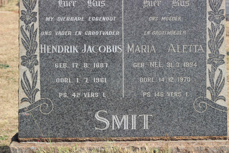 SMIT Hendrik Jacobus 1887-1961 & Maria Aletta NEL 1894-1970