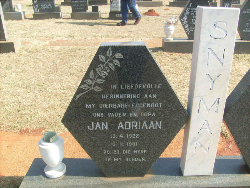 SNYMAN Jan Adriaan 1922-1981