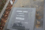 BOSMAN Johanna Maria formerly MARAIS nee BURGER 1929-2010