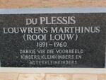 PLESSIS Louwrens Marthinus, du 1891-1960
