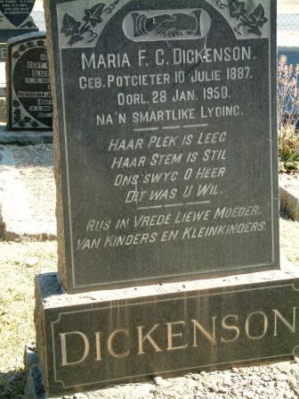 DICKENSON Maria F.C. nee POTGIETER 1887-1950