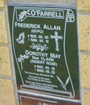 O'FARRELL Frederick Allan 1932-1988 & Dorothy May CLARK 1935-2005