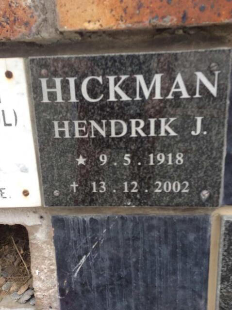 HICKMAN Hendrik J. 1918-2002