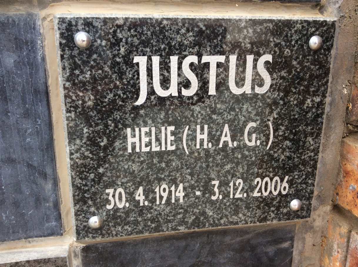 JUSTUS H.A.G. 1914-2006