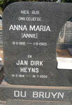 BRUYN Jan Dirk Heyns, du 1914-2000 & Anna Maria 1912-1965