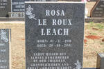 LEACH George Edward 1903-1976 & Rosa LE ROUX 1910-2001