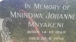 MNYAKENI Mnindwa Johannes 1869-1956