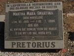 PRETORIUS Martha Maria Smartina nee WHEELER 1901-1980