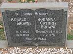 BROWNE Ronald 1903-1968 & Johanna Cathrine BOUWER 1903-1976