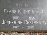 RHEINHARD Frans K. 1909-1958 & Josephine 1912-2003