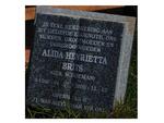 BRITS Alida Henrietta nee SCHOEMAN 1940-2009