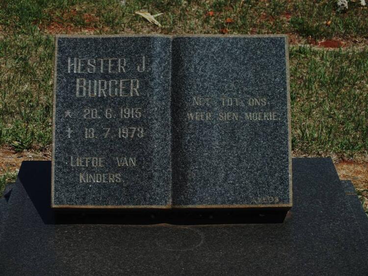 BURGER Hester J. 1915-1973