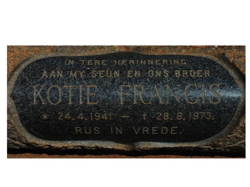FRANCIS Kotie 1941-1973