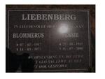 LIEBENBERG Blommerus 1917-1973 & Jessie 1915-2001