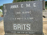 BRITS Anna C.M.C. nee BLOEM 1908-1985
