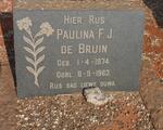 BRUIN Paulina F.J., de 1874-1963