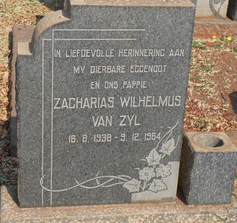 ZYL Zacharias Wilhelmus, van 1938-1964