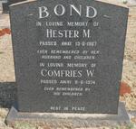 BOND Comfries W. -1974 & Hester M. -1967