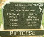 PIETERSE Ferdinand Petrus Arends 1906-1970 & Martha Hendrina BURGER 1901-1995