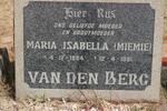 BERG Maria Isabella, van den 1894-1981