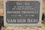 BERG Matheus Theodoras, van den 1885-1958