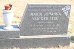 BERG Maria Johanna, van der nee WEIDEMANN 1914-1991