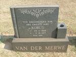 MERWE Kobus, van der 1966-1977
