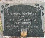 PRETORIUS Aletta Levina 1869-1960