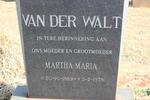 WALT Martha Maria, van der 1889-1978