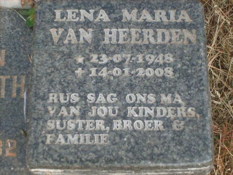 HEERDEN Lena Maria, van 1948-2008