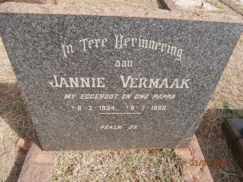 VERMAAK Jannie 1934-1960