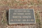 VORSTER Robetta 1921-1959