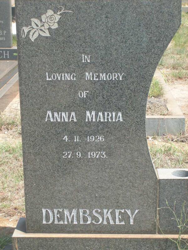 DEMBSKEY Anna Maria 1926-1973