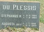 PLESSIS Stephanus H., du 1885-1960 & Augusta DEY 1890-1969