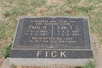 FICK Paul H. 1895-1967 & Eva T.C. 1895-1962
