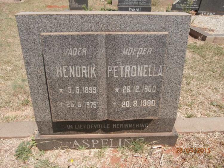 ASPERLING Hendrik 1899-1975 & Petronella 1900-1980