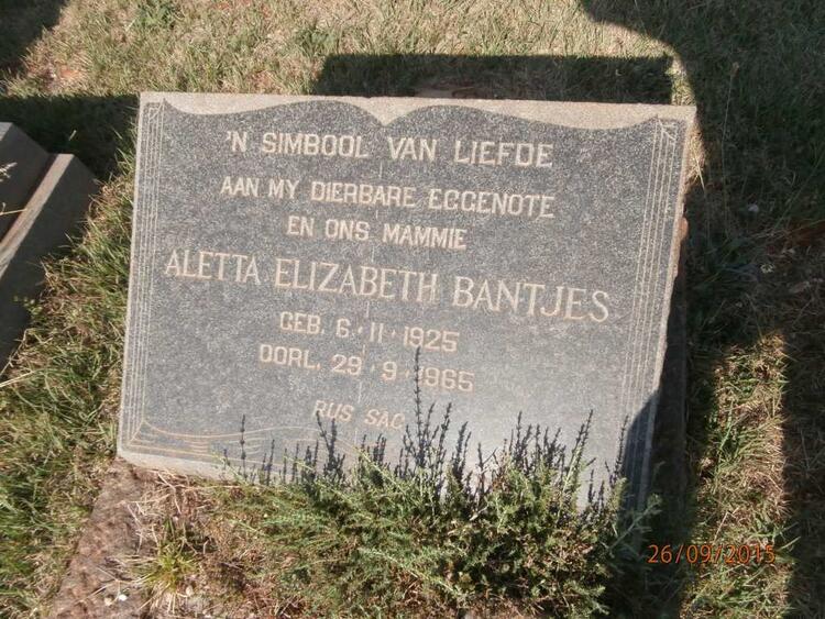 BANTJES Aletta Elizabeth 1925-1965