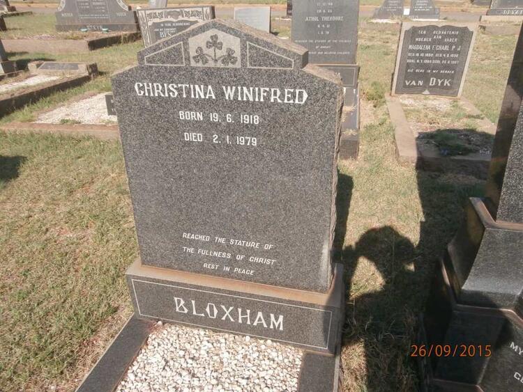 BLOXHAM Christina Winifred 1918-1979