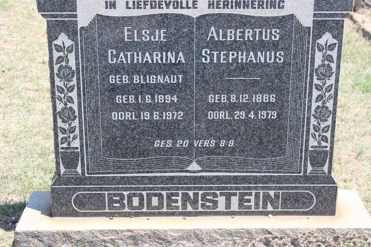 BODENSTEIN Albertus Stephanus 1886-1979 & Elsje Catharina BLIGNAUT 1894-1972