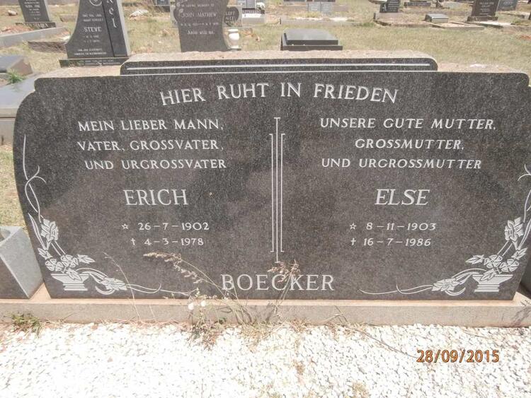 BOECKER Erich 1902-1978 & Else 1903-1986