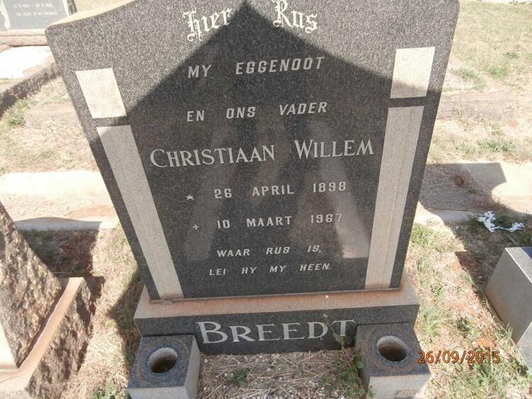 BREEDT Christiaan Willem 1898-1967