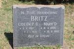 BRITZ Gideon P.B. 1902-1970 & Mary D. 1908-1982