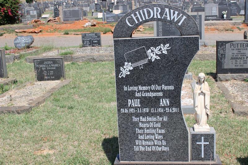 CHIDRAWI Paul 1925-1970 & Ann 1934-2011