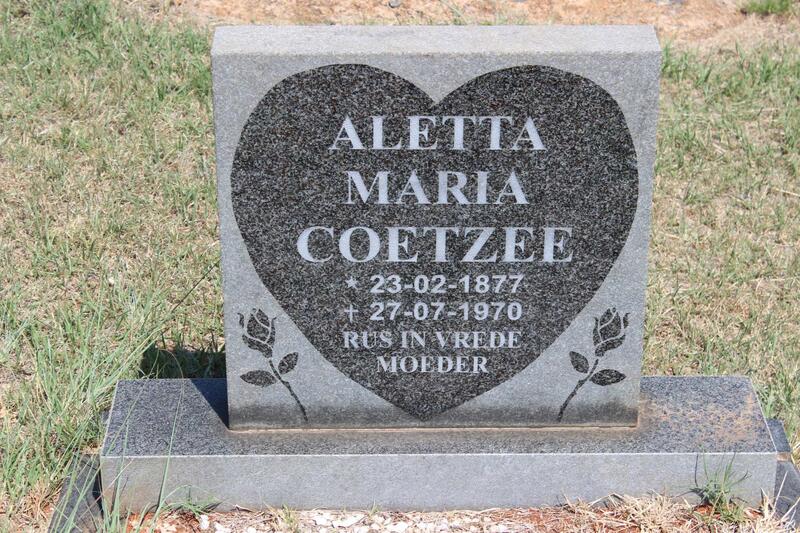 COETZEE Aletta Maria 1877-1970