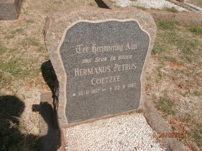COETZEE Hermanus Petrus 1917-1967